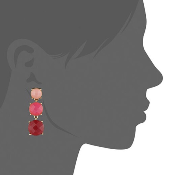 NWT Kate Spade Smell The Roses Linear Pink Drop Earrings 12k Gold $105 - Picture 7 of 9